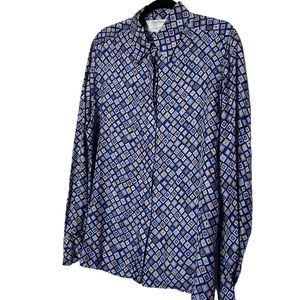 Vintage MaxMara Pura Seta 100% Silk Button Down Shirt Size 14